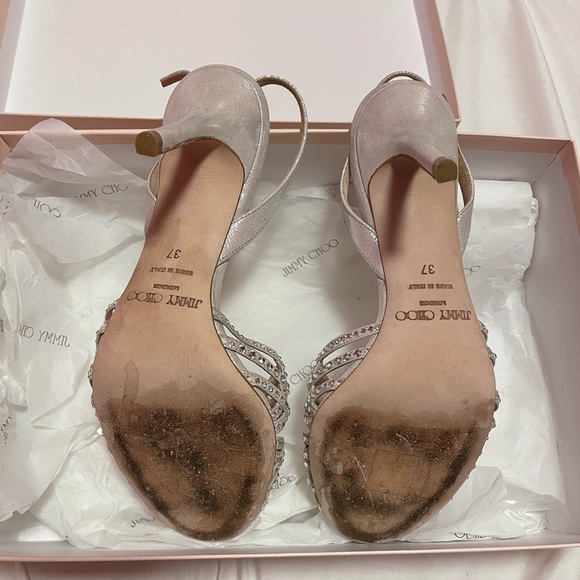 Jimmy Choo Shiny Leather Size 7 Shoe - Picture 6 of 10